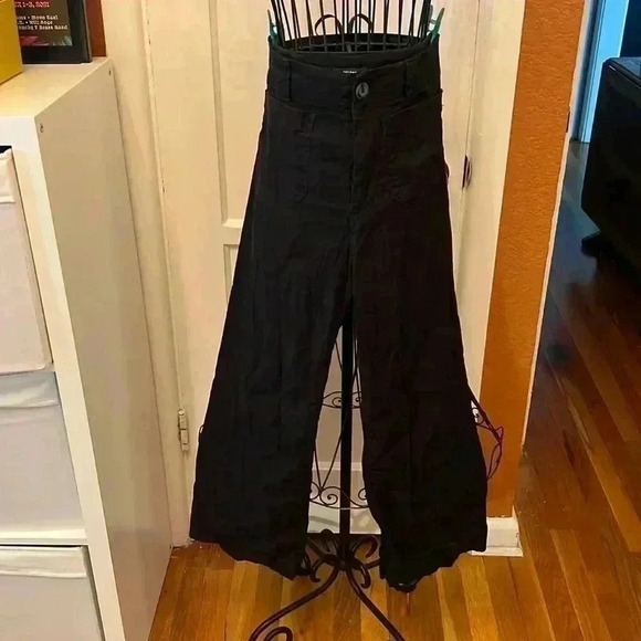 Anthropologie Maeve The Colette Cropped Wide-Leg Linen Pants-Sz 2 - Picture 1 of 7